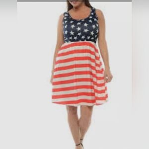 Shoreline Patriotic Stars & Stripes Mini Dress - Navy, Red, White